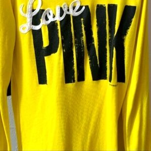 VS Pink Neon Yellow Full Zip Hoodie